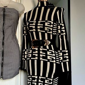 Low turtle neck sweater dress.